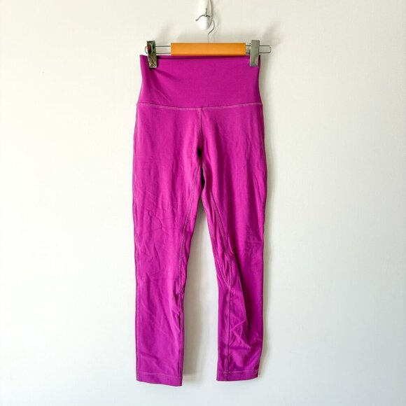 Lululemon Align High-Rise Double Lined Crop Legging 23" Vivid Plum Size 4 - Picture 5 of 10